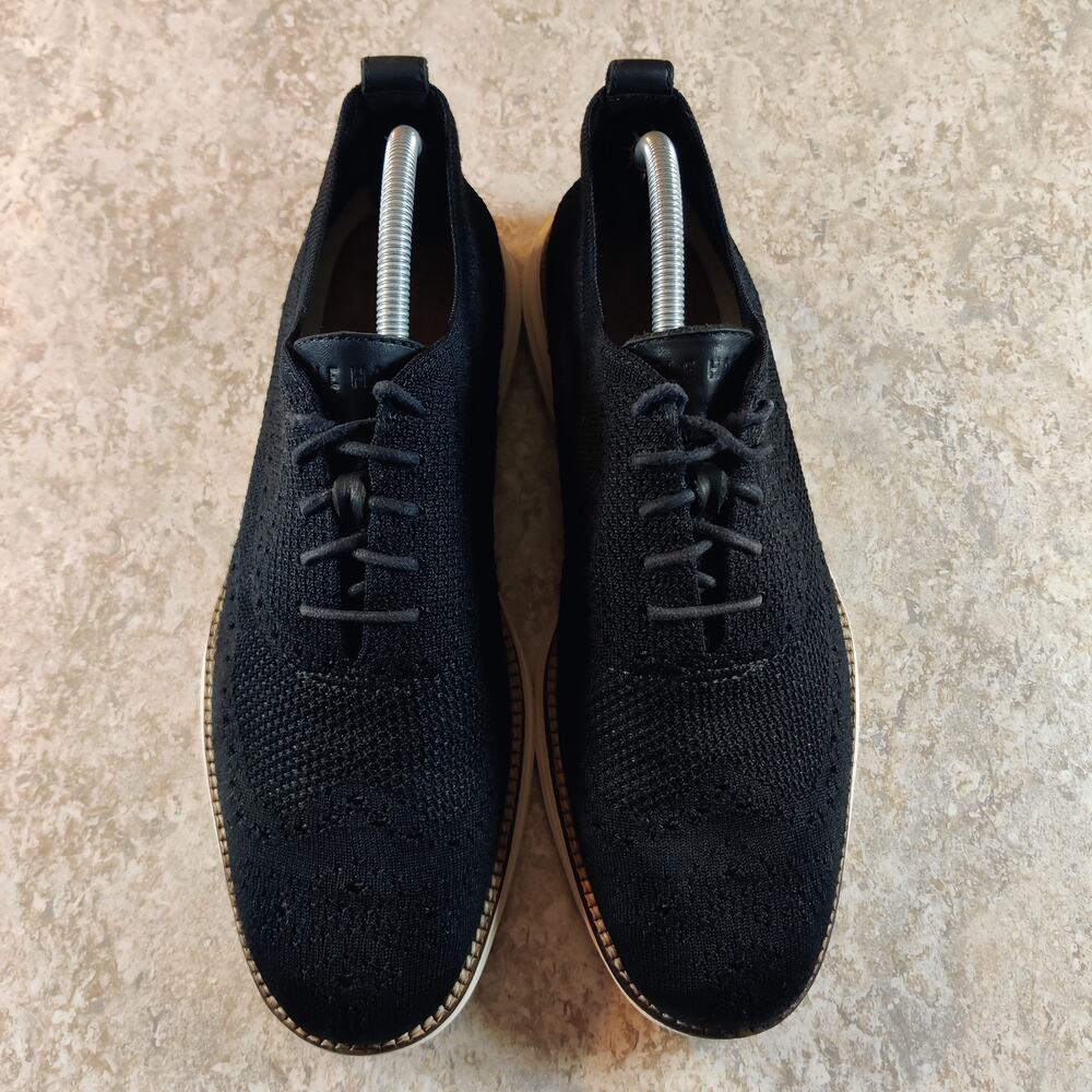 Cole Haan Mens 9.5 M Original Grand Knit Wingtip II Black Ivory C27959 - Picture 3 of 9